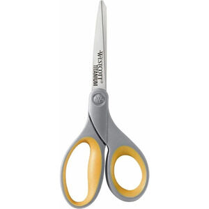 Westcott Titanium  8-Inch Straight Scissor Single Grey with Yellow